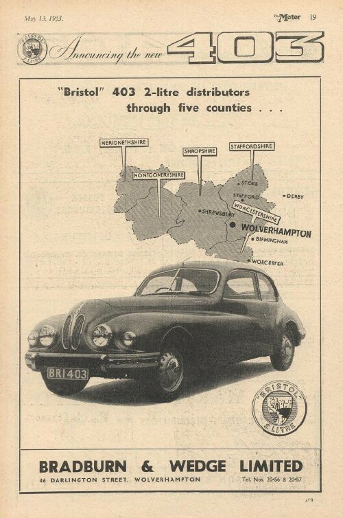 Bristol 401 and 403 Ads 1950-1953