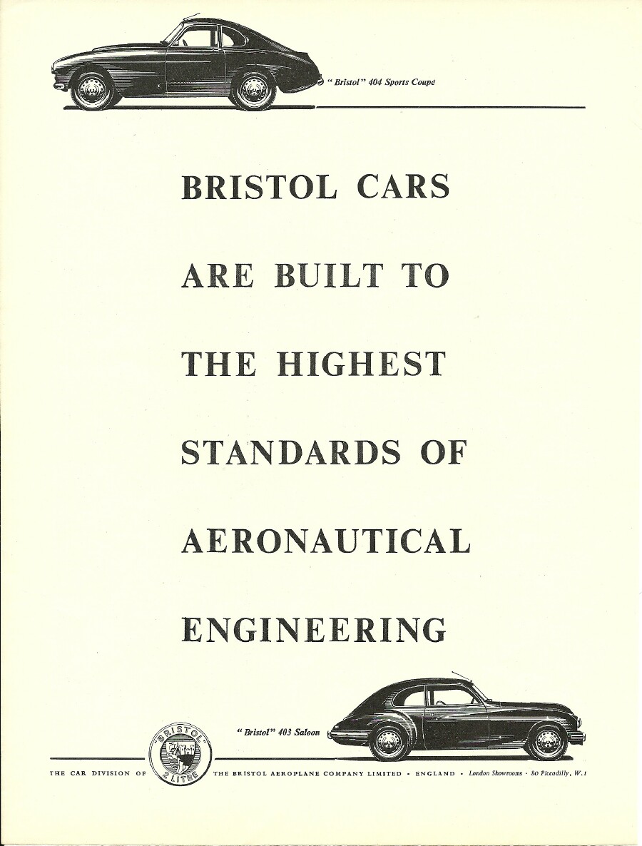 Bristol Cars Aero Ad 403, 404