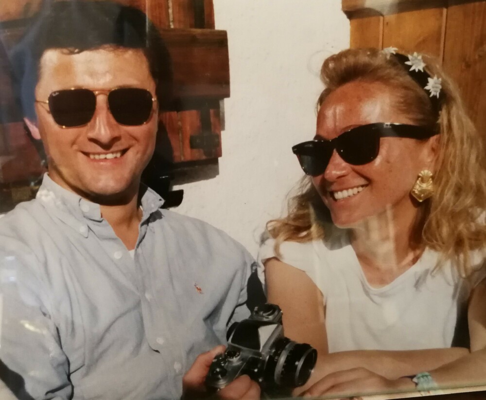 With Federica and a Nikon F, Rifugio Tondi di Faloria, winter 1990