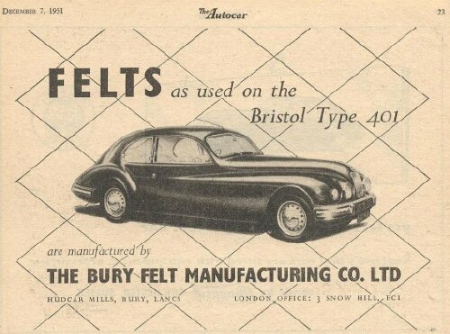 Bristol 401 and 403 Ads 1950-1953
