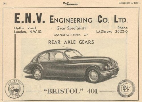 Bristol 401 and 403 Ads 1950-1953