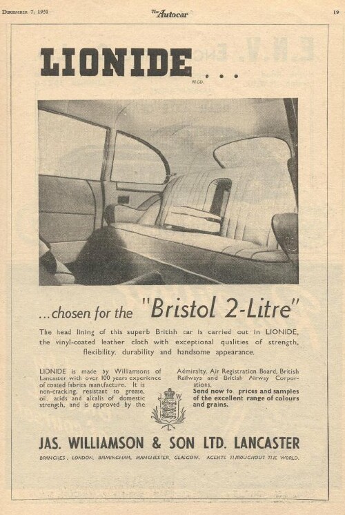 Bristol 401 and 403 Ads 1950-1953