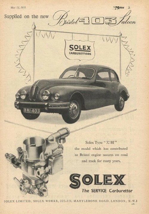 Bristol 401 and 403 Ads 1950-1953